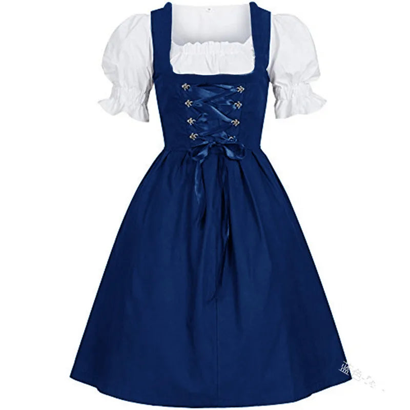 Women’s Medieval Dirndl Dress | Oktoberfest Bavarian Cosplay Costume - Dhavinci