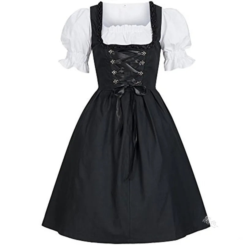 Women’s Medieval Dirndl Dress | Oktoberfest Bavarian Cosplay Costume - Dhavinci