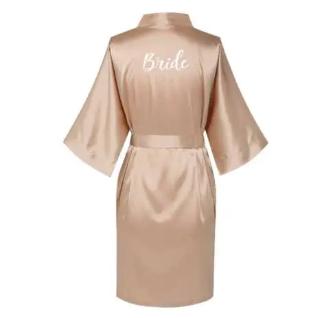 Plus Size Satin Silk Robe for Wedding | Bridesmaid & Bride Gown - Dhavinci