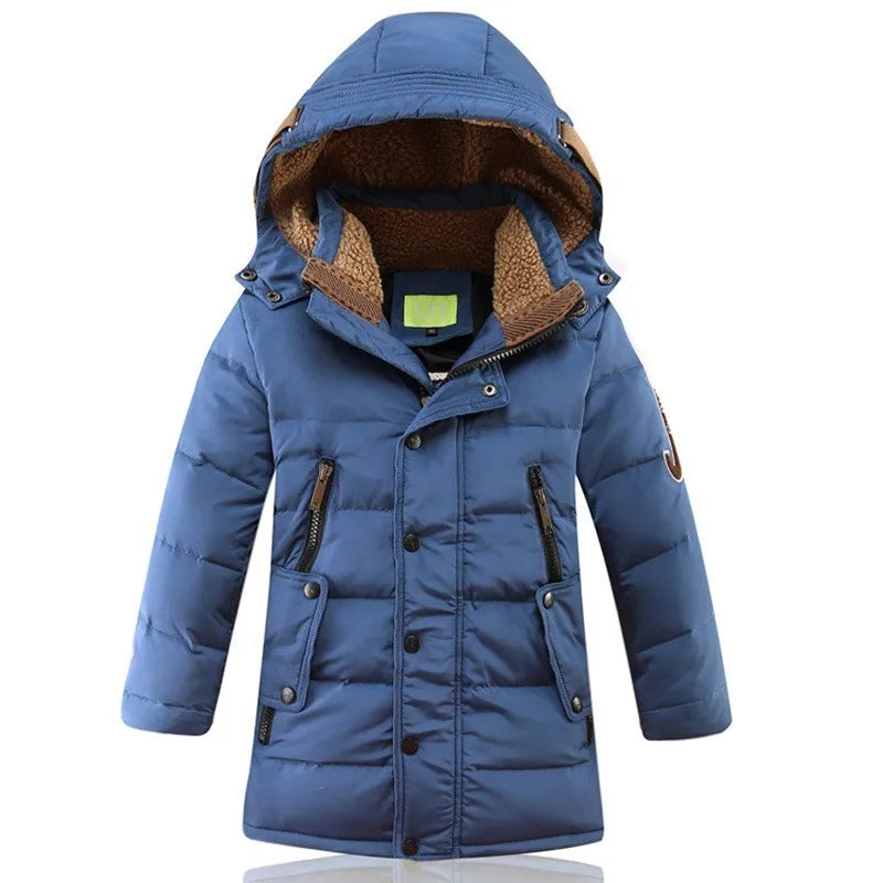 Boys' Winter Duck Down Jacket | Thick Hooded Parka 6-16Y - Dhavinci