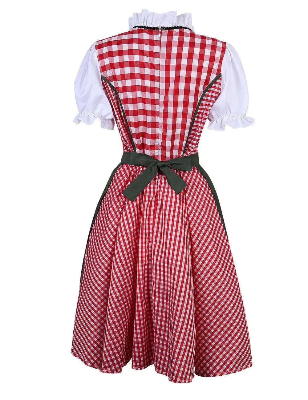 S-4XL Womens German Oktoberfest Beer Girl Costume Bavarian Traditional Beer Dirndl Dress With Apron - Dhavinci