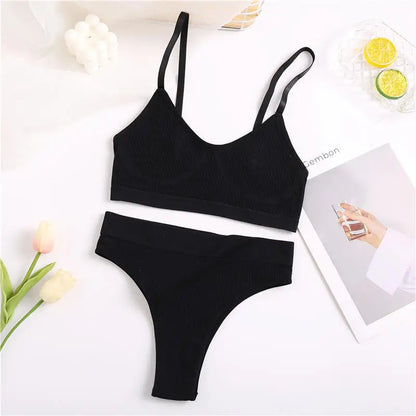 Women Bra Set Panties Sexy Push Up Bralette Female Fitness Seamless Underwear Sports Lingerie Brassiere Set Tank Crop Tops S-XL - Dhavinci