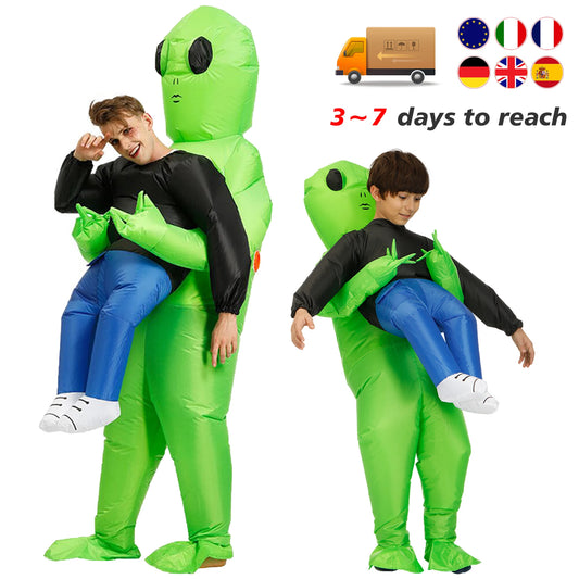 ET Alien inflatable suit Alien Monster Inflatable Costume Scary Green Alien Cosplay Costume For Adult  Party Festival Stage - Dhavinci