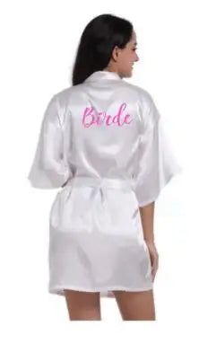 Plus Size Satin Silk Robe for Wedding | Bridesmaid & Bride Gown - Dhavinci