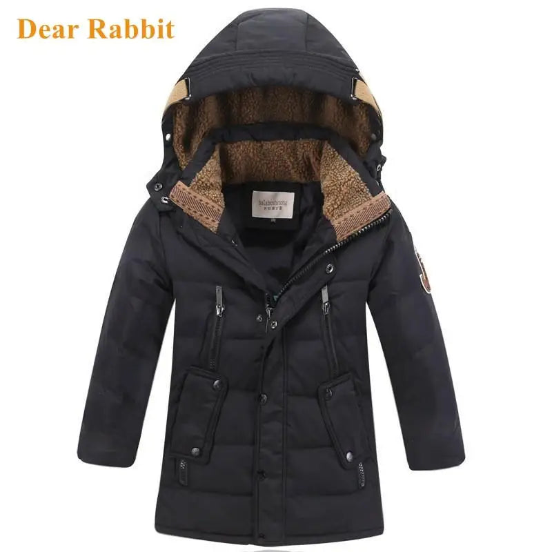 Boys' Winter Duck Down Jacket | Thick Hooded Parka 6-16Y - Dhavinci