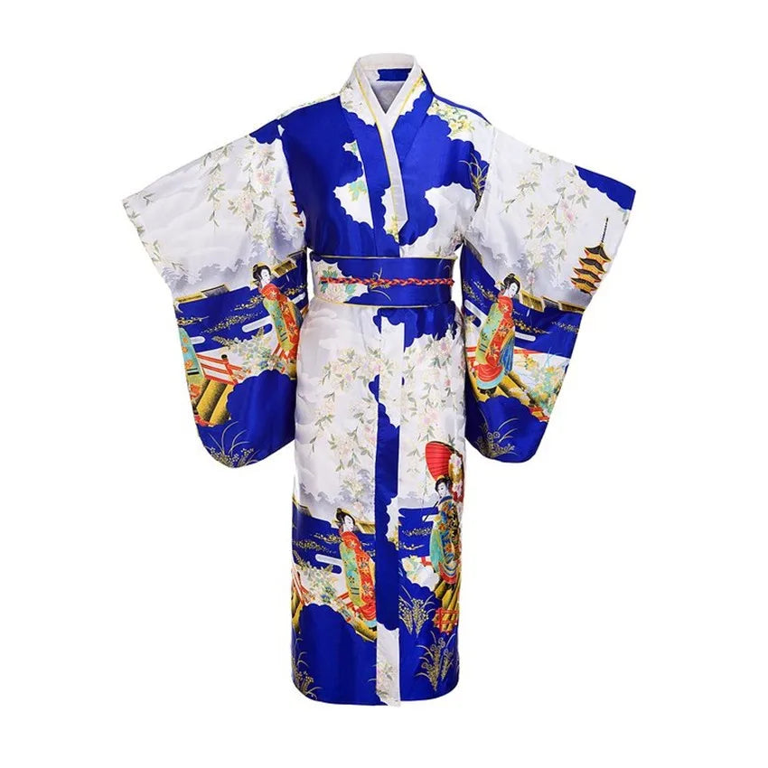 Fashion National Trends Women Sexy Kimono Yukata With Obi Novelty Evening Dress Japanese Cosplay Costume Floral One Size - Dhavinci