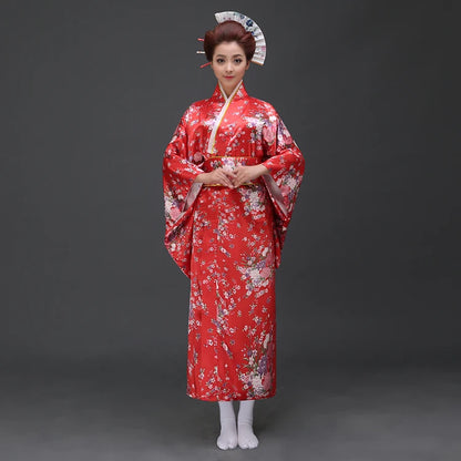 Fashion National Trends Women Sexy Kimono Yukata With Obi Novelty Evening Dress Japanese Cosplay Costume Floral One Size - Dhavinci