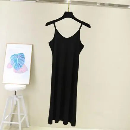 Spring Summer 2024 Woman Tank Dress Casual Modal Sexy Camisole Elastic Female Home Beach Dresses O-Neck Camis Sexy Dress - Dhavinci