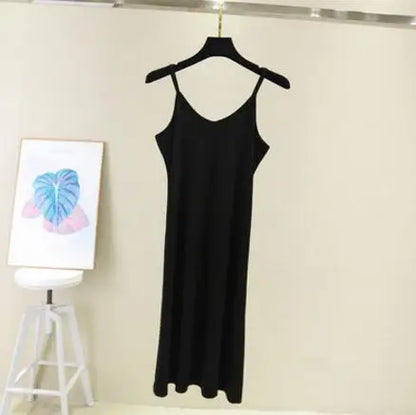 Spring Summer 2024 Woman Tank Dress Casual Modal Sexy Camisole Elastic Female Home Beach Dresses O-Neck Camis Sexy Dress - Dhavinci