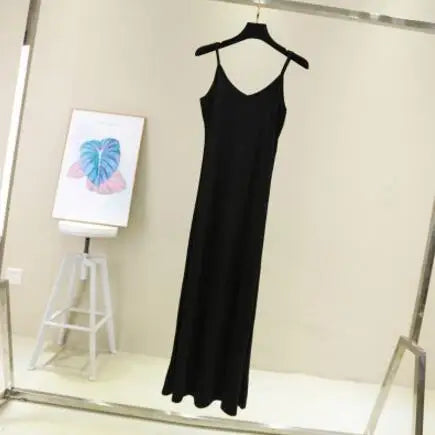 Spring Summer 2024 Woman Tank Dress Casual Modal Sexy Camisole Elastic Female Home Beach Dresses O-Neck Camis Sexy Dress - Dhavinci