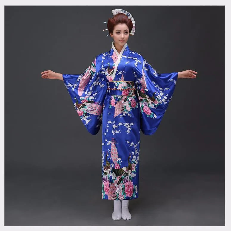 Fashion National Trends Women Sexy Kimono Yukata With Obi Novelty Evening Dress Japanese Cosplay Costume Floral One Size - Dhavinci