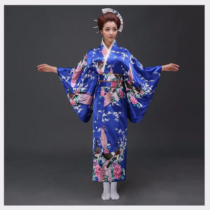 Fashion National Trends Women Sexy Kimono Yukata With Obi Novelty Evening Dress Japanese Cosplay Costume Floral One Size - Dhavinci