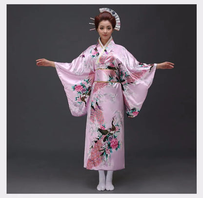 Fashion National Trends Women Sexy Kimono Yukata With Obi Novelty Evening Dress Japanese Cosplay Costume Floral One Size - Dhavinci