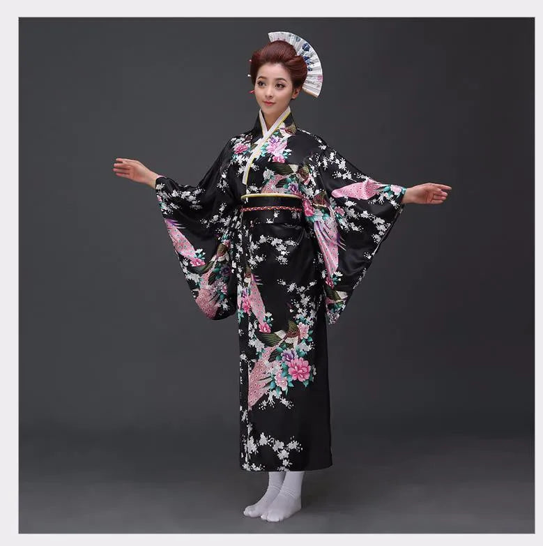 Fashion National Trends Women Sexy Kimono Yukata With Obi Novelty Evening Dress Japanese Cosplay Costume Floral One Size - Dhavinci