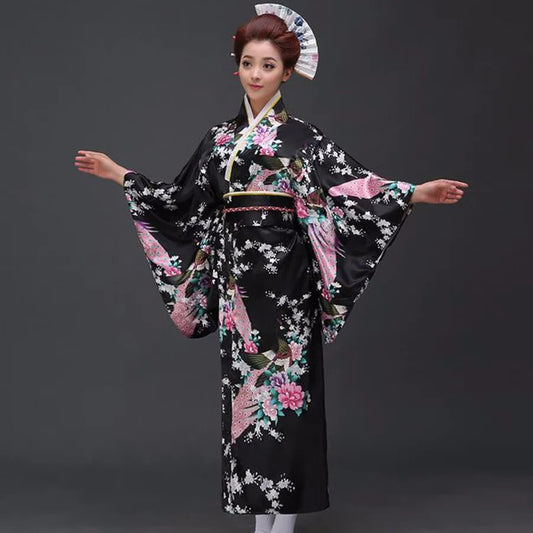 Fashion National Trends Women Sexy Kimono Yukata With Obi Novelty Evening Dress Japanese Cosplay Costume Floral One Size - Dhavinci