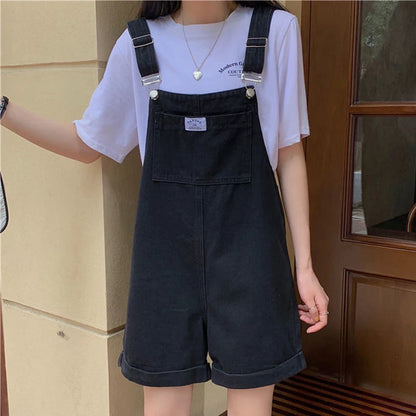 HI-FASHION Summer Vintage Purple Jean Jumpsuit Women Cotton Wide Legs Bib Female Overalls Woman Personality Denim Rompers - Dhavinci