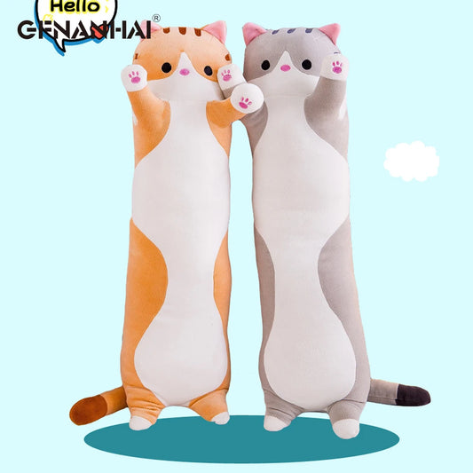 Kawaii Long Animal Cat Plush Toy | Soft Pillow for Kids - Dhavinci