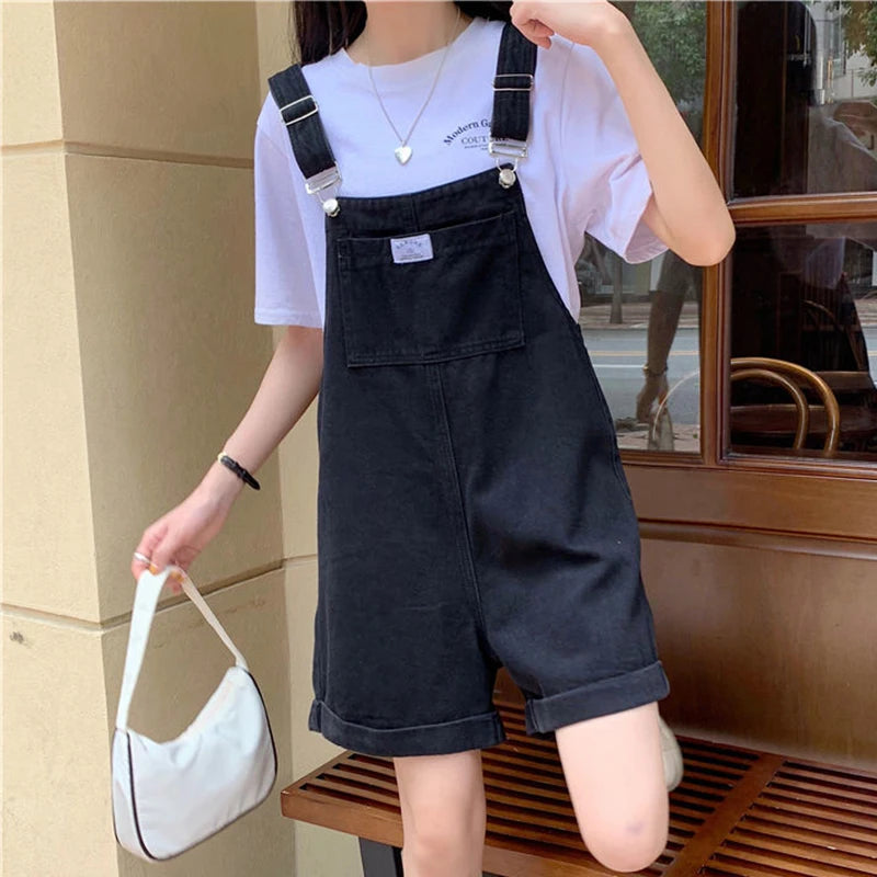 HI-FASHION Summer Vintage Purple Jean Jumpsuit Women Cotton Wide Legs Bib Female Overalls Woman Personality Denim Rompers - Dhavinci