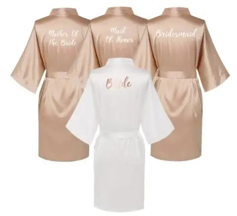 Plus Size Satin Silk Robe for Wedding | Bridesmaid & Bride Gown - Dhavinci