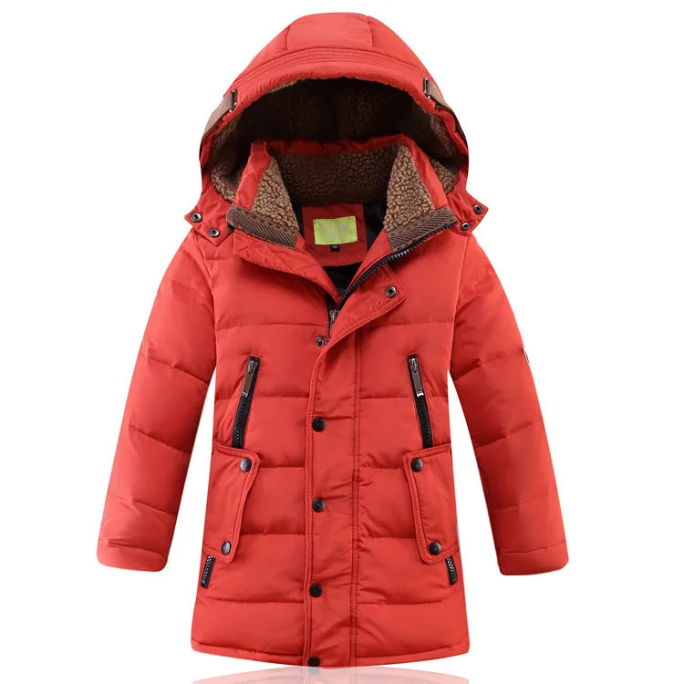 Boys' Winter Duck Down Jacket | Thick Hooded Parka 6-16Y - Dhavinci