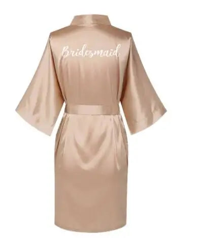 Plus Size Satin Silk Robe for Wedding | Bridesmaid & Bride Gown - Dhavinci