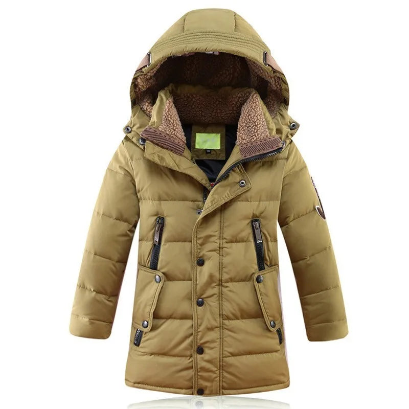 Boys' Winter Duck Down Jacket | Thick Hooded Parka 6-16Y - Dhavinci