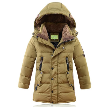 Boys' Winter Duck Down Jacket | Thick Hooded Parka 6-16Y - Dhavinci