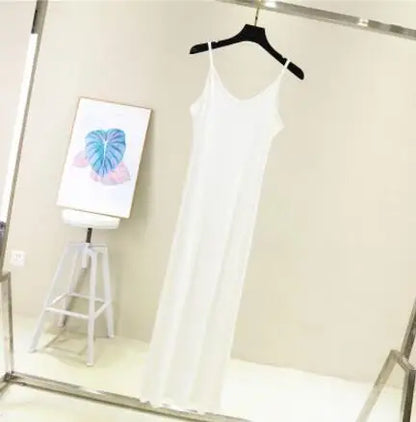 Spring Summer 2024 Woman Tank Dress Casual Modal Sexy Camisole Elastic Female Home Beach Dresses O-Neck Camis Sexy Dress - Dhavinci