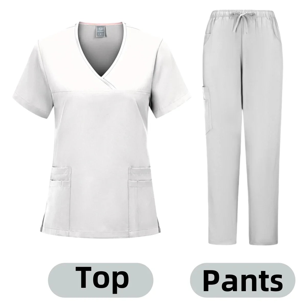 Medical Nurse Beauty Salon Workwear Clinical Scrubs Top + Pant Spa Doctor Nursing Tunic Suit Surgical Uniforms Woman Scrub Set - Dhavinci