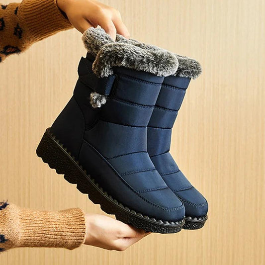 Waterproof Winter Boots - Faux Fur Plush Snow Boots for Women - Dhavinci