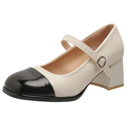 Mix Color Patent Leather Mary Janes | Buckle High Heel Pumps - Dhavinci