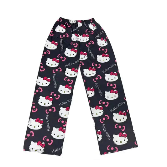 Hello Kitty Cotton Loose Summer Style Ladies Pajama Pants Pyjama Trousers Women Men Cartoon Sleep Bottoms Lounge Wear Girl Sleep - Dhavinci