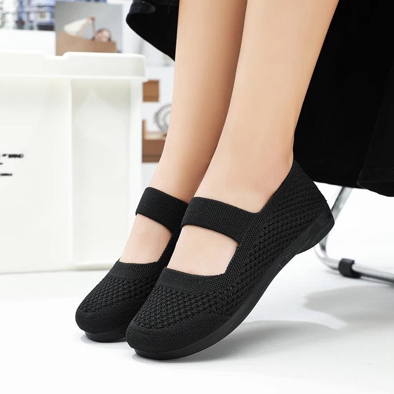 Breathable Knitting Flats for Women | Soft Sole, Non-Slip Casual Loafers - Dhavinci