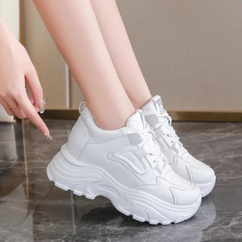 Winter Platform Sneakers for Women - Lace-Up Non-Slip Sports Shoes - Dhavinci