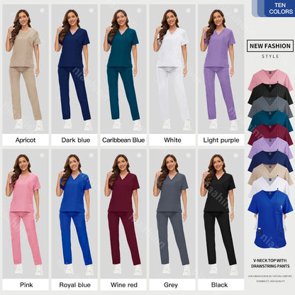 Hot Sale Nurse Scrubs Set Women Anti Wrinkle Washable Soft Hospital Uniform Medical Scrubs Women Scrubs Sets Medical Accessories - Dhavinci