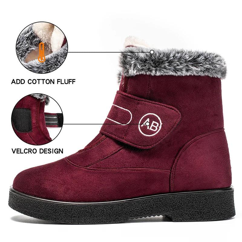 Winter Fur Snow Boots - Non-Slip Plush Ankle Boots for Women - Dhavinci