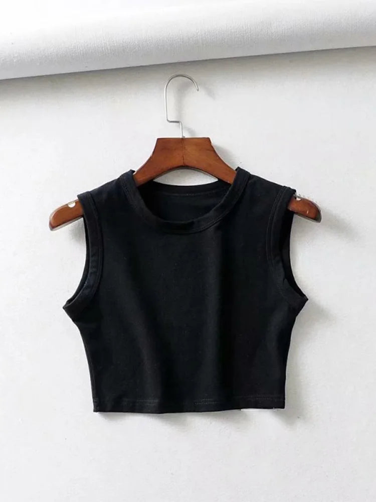 summer vintage white crop tops women biker black punk sexy tank top korean streetwear cropped sleeveless top feminino - Dhavinci