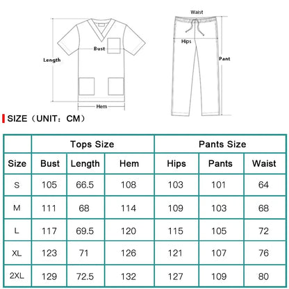 Medical Uniform Elastic Scrub Suit Hospital Surgical Scrubs Top Pants Nurse Nursing Workwear Doctors Clothes Medical Uniform Set - Dhavinci