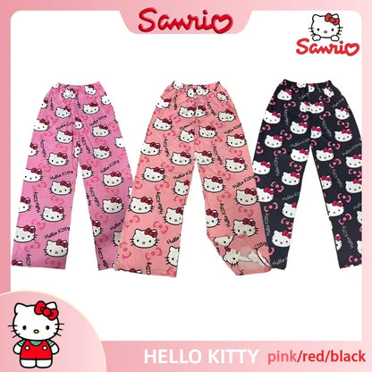 Hello Kitty Cotton Loose Summer Style Ladies Pajama Pants Pyjama Trousers Women Men Cartoon Sleep Bottoms Lounge Wear Girl Sleep - Dhavinci