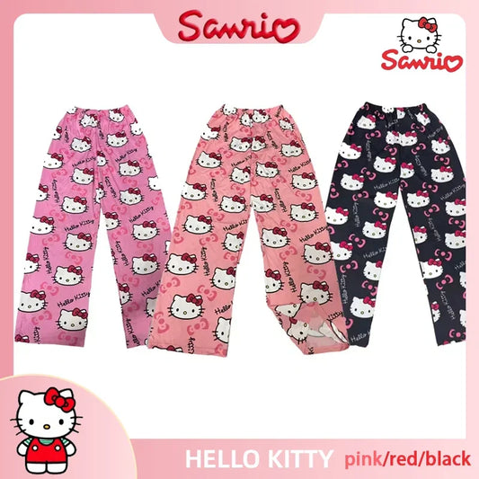 Hello Kitty Cotton Loose Summer Style Ladies Pajama Pants Pyjama Trousers Women Men Cartoon Sleep Bottoms Lounge Wear Girl Sleep - Dhavinci