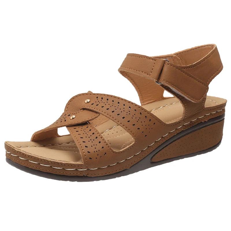 Stylish Women's Wedge Sandals - Summer Cross Strap Comfort - Dhavinci