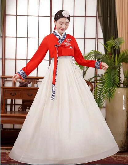 Hanbok Dance Performance Dress | Korean Ethnic Minority Clothing - Dhavinci