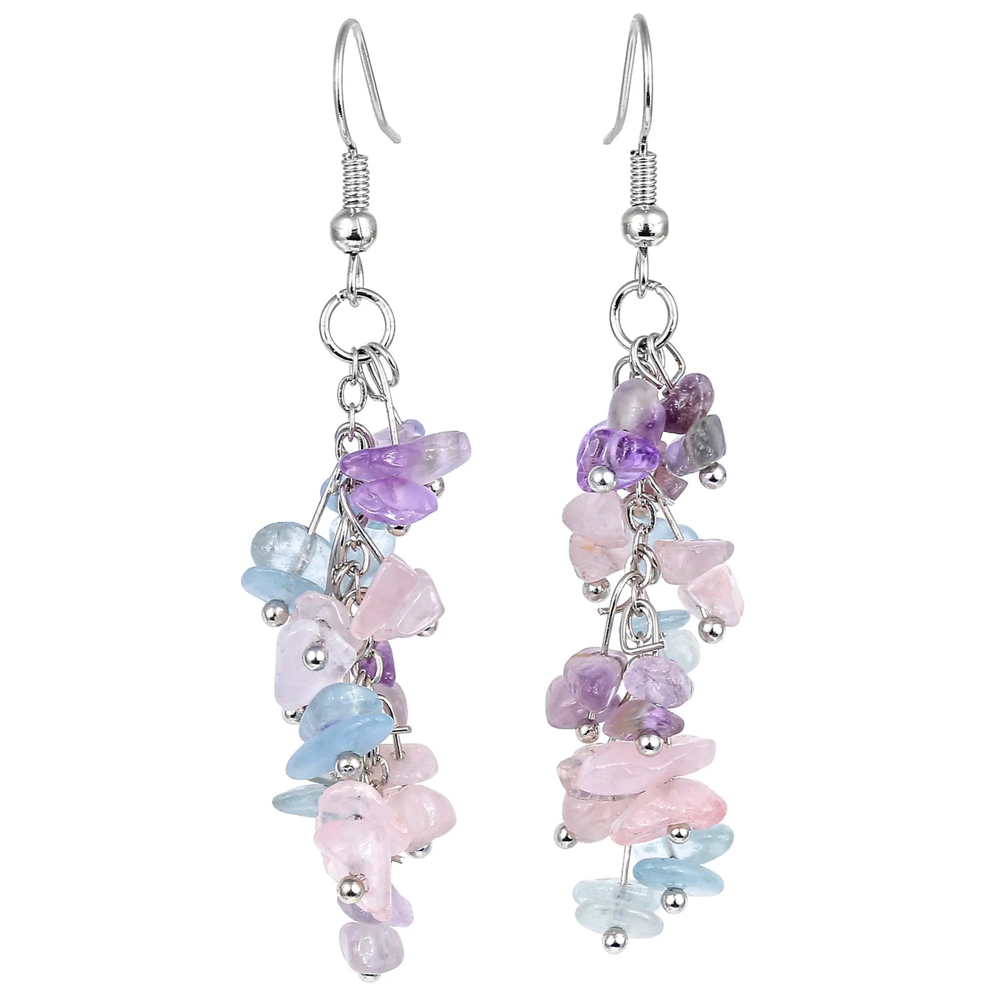 Bohemian Crystal Grape Earrings | Irregular Stone Tassel Jewelry