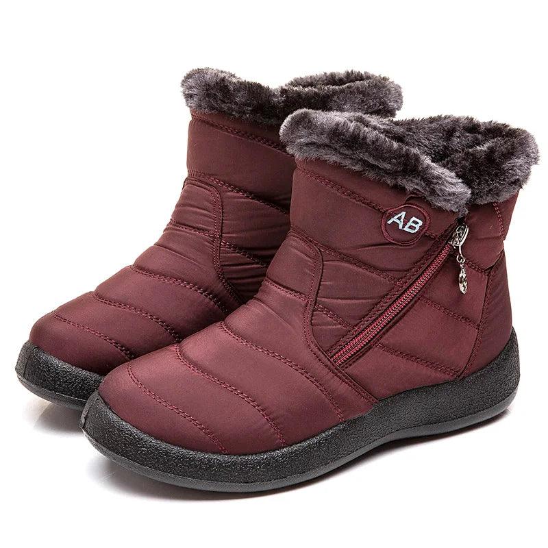 Thick Plush Snow Boots - Waterproof Winter Ankle Boots for Women - Dhavinci