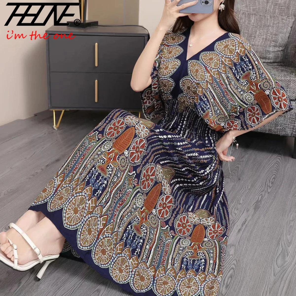 Bohemian floral Fashion Summer Dress 2024 Women Maxi long beach holiday travel Indian Clothes vestidos Para Mujer Vintage Casual - Dhavinci