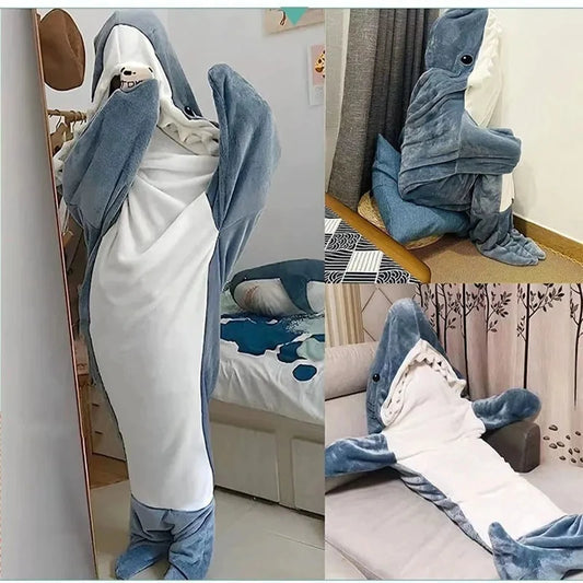 Cartoon Shark Sleeping Bag | Mermaid Shawl Blanket for Christmas - Dhavinci