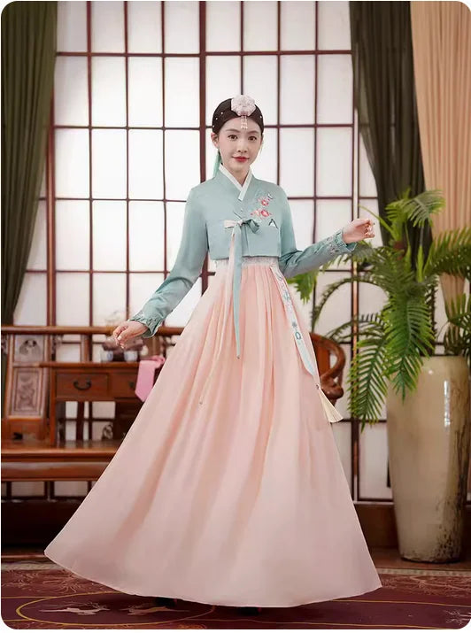 Hanbok Dance Performance Dress | Korean Ethnic Minority Clothing - Dhavinci