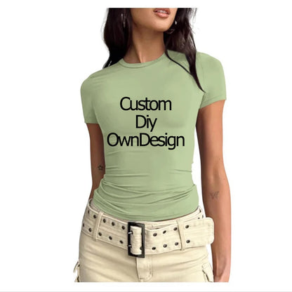 Custom Print DIY Women’s T-Shirt | Slim Fit O-Neck Casual Streetwear - Dhavinci