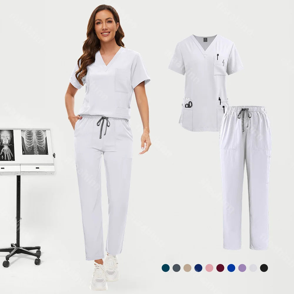 Hot Sale Nurse Scrubs Set Women Anti Wrinkle Washable Soft Hospital Uniform Medical Scrubs Women Scrubs Sets Medical Accessories - Dhavinci