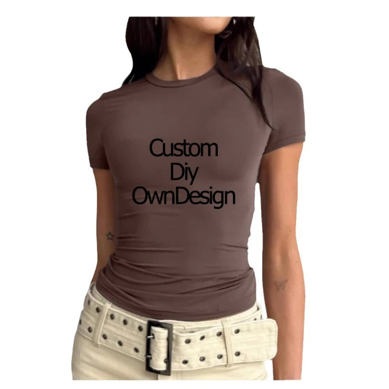 Custom Print DIY Women’s T-Shirt | Slim Fit O-Neck Casual Streetwear - Dhavinci